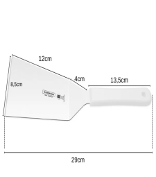 Espátula Inox Curva 6x3 80mm Branca - Tramontina