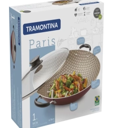 Panela Antiaderente Wok 36cm Paris Vermelha - Tramontina