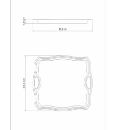 Bandeja Inox Retangular 34x24cm Classic - Tramontina