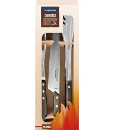 Conjunto Churrasco Inox Castanho 3 Peças Polywood - Tramontina