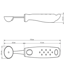 Boleador Inox 2,9cm Branco Utilitá - Tramontina