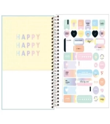 Planner Espiral Happy Azul 2021 - Tilibra - 307068