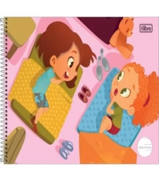 Caderno Espiral Capa Dura Meia Pauta Sapeca Feminino 40 Folhas - Tilibra - 22918